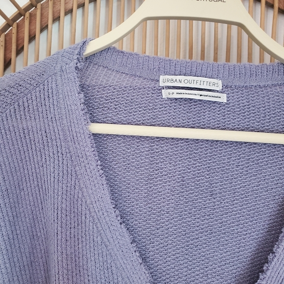 Lavender Urban Outfitters Waffle knit button down - Picture 2 of 4